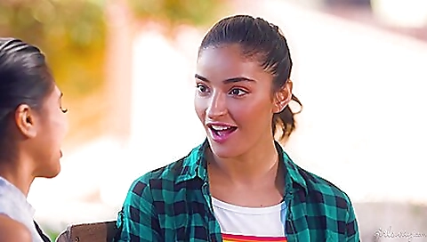 Sexy young girl with a evanster