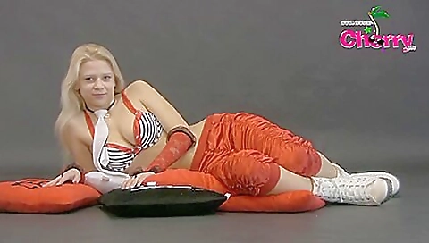 Hot blonde fucked with a strapon Hot blonde fucked with a strapon